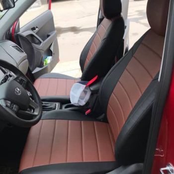 Авточехлы Автопилот Черный темно коричневый цвет